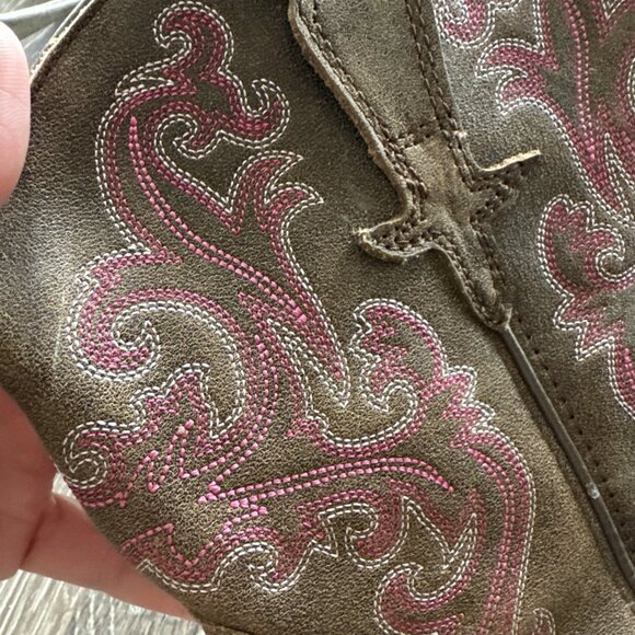 Ariat Boots Womens 10 Fatbaby Western Brown Pink Cowboy Boot - Picture 12 of 12